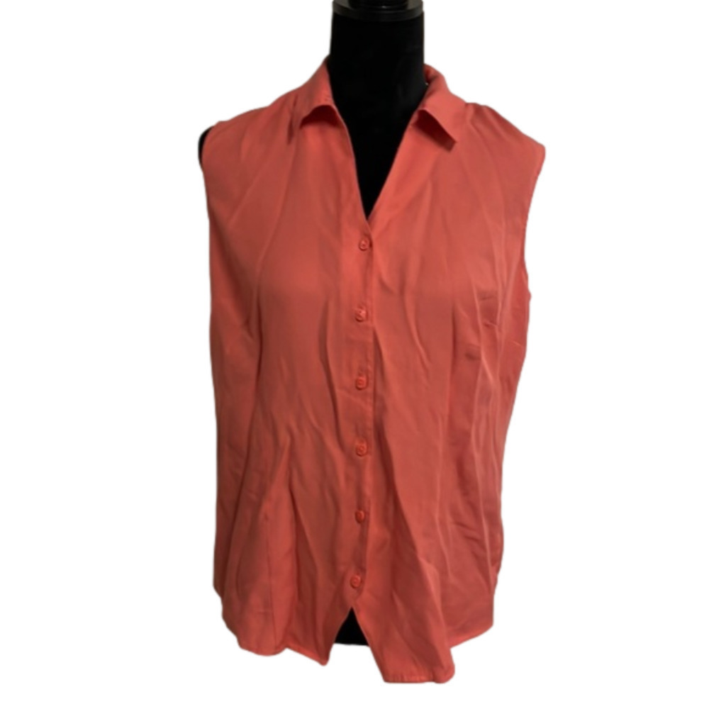 Jm Collection coral sleeveless top size XL